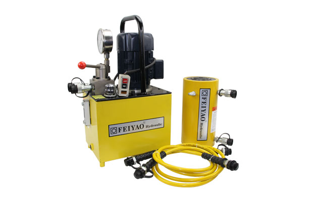 雙作用大噸位液壓千斤頂配套電動(dòng)泵