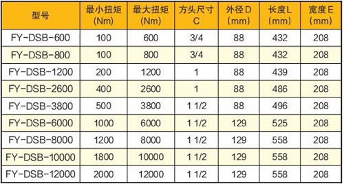 數(shù)顯電動(dòng)定扭矩扳手技術(shù)參數(shù)