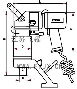 靜音型彎柄氣動(dòng)定扭矩扳手示意圖