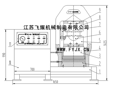 FY-GYJ-500型鋼絲繩壓套機(jī)結(jié)構(gòu)示意圖